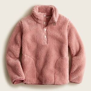 Crewcuts Pink Sherpa Half Snap Pullover